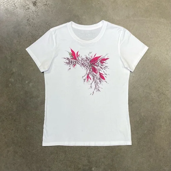 Y2K Patagonia Women’s Tribal Graphic T-Shirt M Organic Cotton USA Pink Tee - Picture 1 of 7